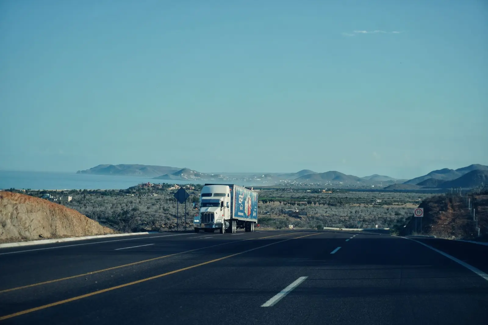 Truck on an open highway